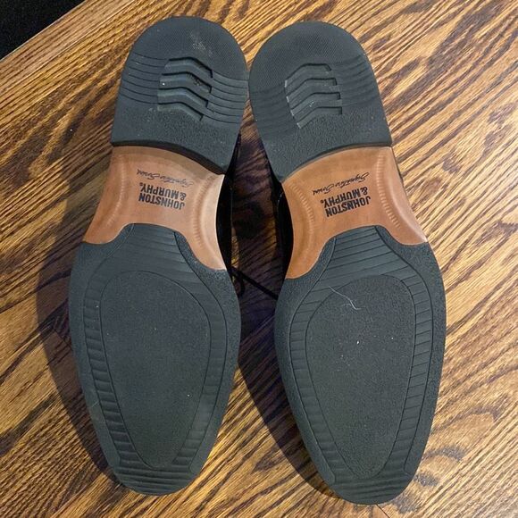 Johnston & Murphy Men’s Brinley Black Sheepskin Leather Sz 12M Cap Toe - Picture 7 of 9